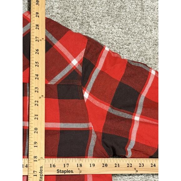 Boy's Youth XL Carhartt Sherpa Lined Snap Front Plaid Flannel Hooded Jacket NEW - Picture 5 of 6